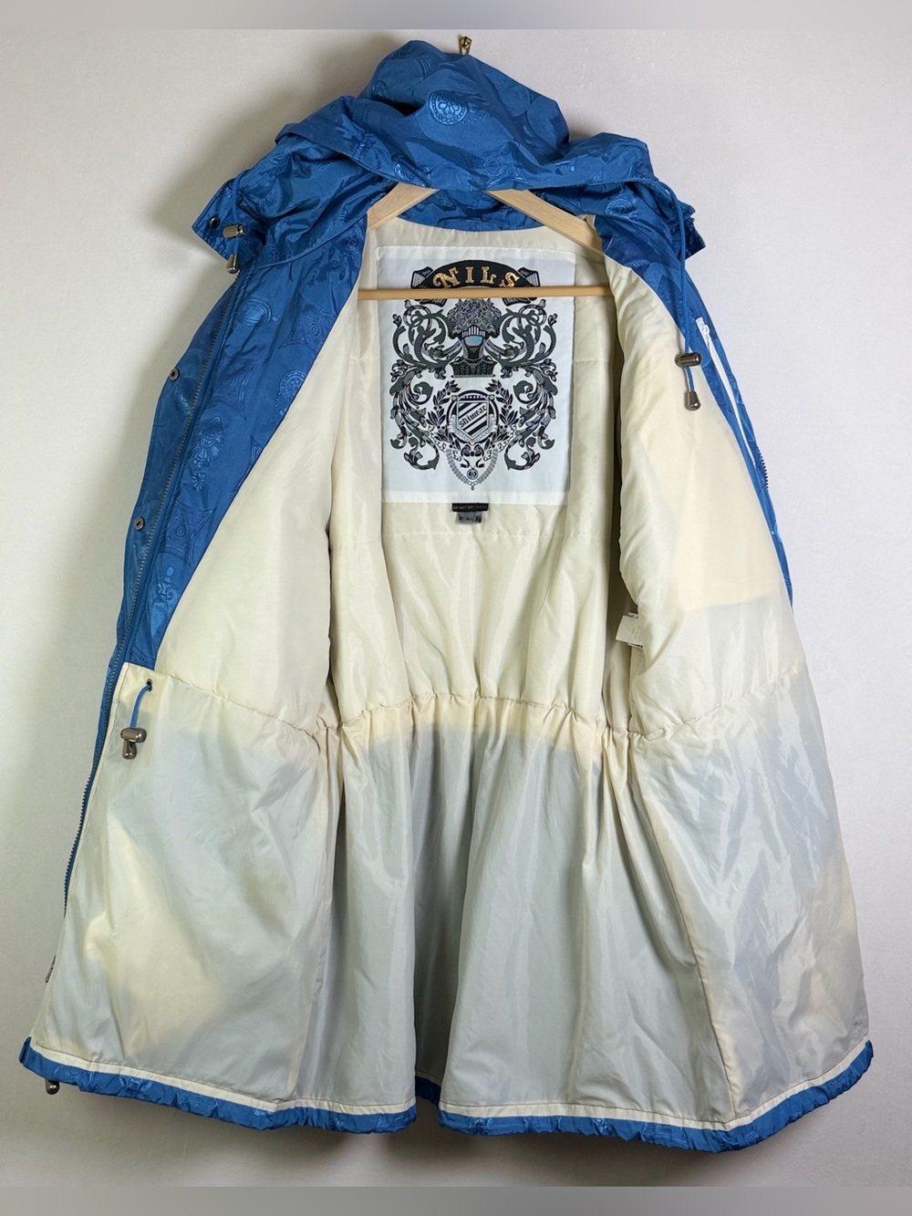 NILS Vintage Women’s Blue Hooded Ski Parka Jacket Made in USA Insulated Retro 90 - Picture 7 of 14